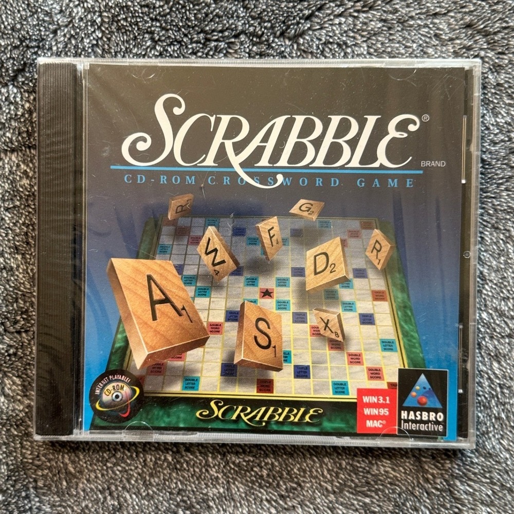 Scrabble CD-ROM Crossword Game Hasbro Interactive Windows 95 Mac 1996 Sealed